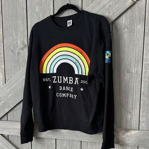 Zumba Fitness Black Sweatshirt with Rainbow Graphic